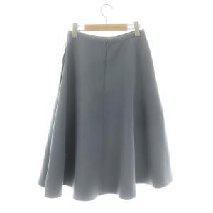 M'S GRACY ステッチ MG刺繍 フレアスカート ロング ミモレ 38 青 ブルー