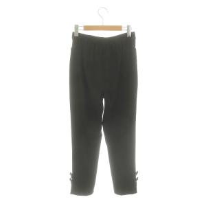 M'S GRACY 22年製 裾リボン テーパードパンツ 38 黒 ブラック