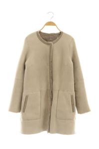 ANAYI リバーシブルムートンファージャケット コート 36 ベージュ