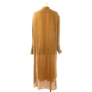 AURALEE SILK SATIN GEORGETTE ONE-PIECE シャツワンピース ロング 長袖 シルク 0
