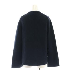Theory 23AW Felted Mouline CN Side Slit PO ニット セーター 長袖 S 黒 紺 ブラック ネイビー