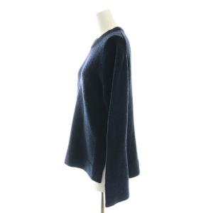 Theory 23AW Felted Mouline CN Side Slit PO ニット セーター 長袖 S 黒 紺 ブラック ネイビー