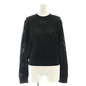 24SS Wooster Crepe Knit Pointelle PO ニット プルオーバー 長袖 S 黒 ブラック