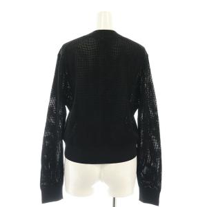 Theory 24SS Wooster Crepe Knit Pointelle PO ニット プルオーバー 長袖 S 黒 ブラック