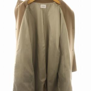 SHIPS エニィ any WEB限定 ノンミュールジングウール スタンド カラー ラグラン ロング コート アウター ベージュ