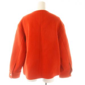 BEAUTY&YOUTH UNITED ARROWS クレーターメルトンノーカラーショートコート アウター スナップボタン S 赤 レッド