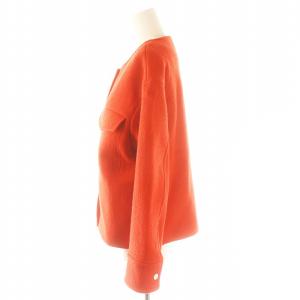 BEAUTY&YOUTH UNITED ARROWS クレーターメルトンノーカラーショートコート アウター スナップボタン S 赤 レッド