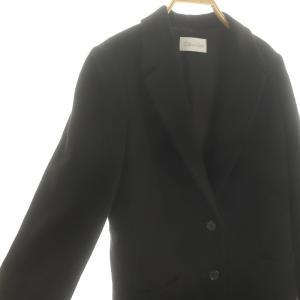 Calvin Klein ウールカシミヤチェスターコート アウター ロング 42 黒 ブラック