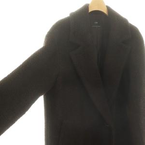 23区 ボアジャージードロップショルダーコート アウター ロング 38 ダークブラウン /HK OS