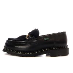 Paraboot Drawer別注 ファー付きビットローファー 4.5 ブラック