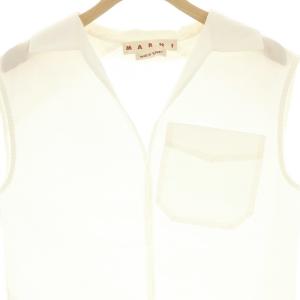 MARNI ノースリーブ スキッパーシャツ ブラウス プルオーバー コットン 38 オフホワイト /NR OS SH