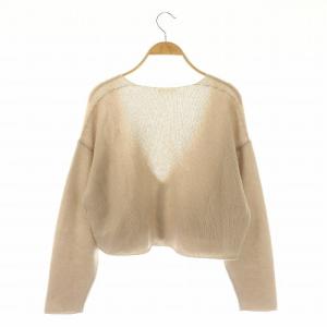 Chloe カシミヤ クロップドカーディガン ニット 長袖 Vネック XS グレージュ