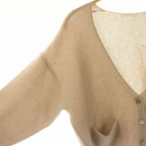 Chloe カシミヤ クロップドカーディガン ニット 長袖 Vネック XS グレージュ