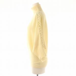 Chloe レース切り替え ドルマンタートルニット セーター 七分袖 XS アイボリー