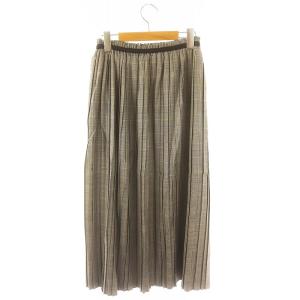 Drawer 24SS ウィンドウペインプリーツスカート ウール 36 グレー