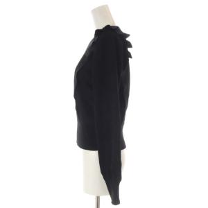 ANAYI 24SSタックショルダー プルオーバーニット 長袖 38 M 黒 ブラック SH