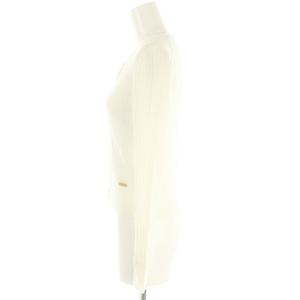 BLUE LABEL CRESTBRIDGE コットンクルーネックリブカーディガン ニット 長袖 38 白 ホワイト