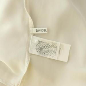 SNIDEL 23SS Sustainable プリーツオーガンジースルーブラウス 長袖 プルオーバー パフスリーブ ONE ライトベージュ