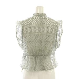 SNIDEL タグ付き 2点セット セットアップ レースボウタイブラウス ヘムフレアレーススカート ノースリーブ ミモレ丈 ミントグリーン