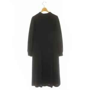 CELFORD ボータイプリーツワンピース ロング 長袖 36 紺 ネイビー