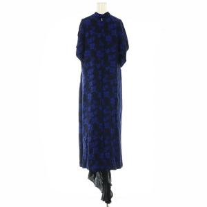 TOGA PULLA 24SS FLOWER JACQUARD DRESS 38 ブラック ブルー