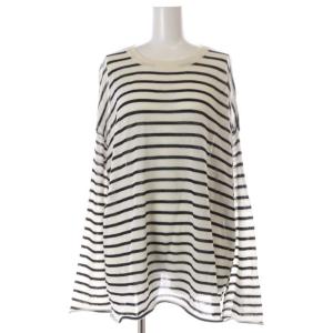 22AW Border Sheer Knit ニット 長袖 プルオーバー ボーダー ウール 白 ホワイト