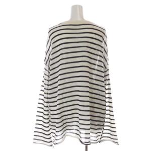 L'Appartement 22AW Border Sheer Knit ニット 長袖 プルオーバー ボーダー ウール 白 ホワイト