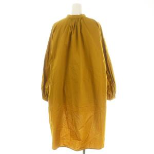 ENFOLD SOMELOS Aラインチュニックシャツ バンドカラー 長袖 36 マスタード