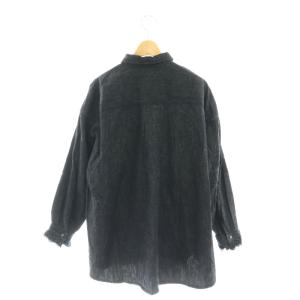 nest Robe 23AW コットンリネンダンガリー袖フリルシャツ 長袖 F 黒 ブラック