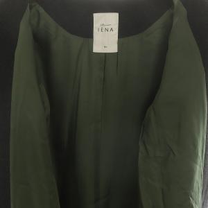 IENA maison×menchi アルパカ コート ノーカラー アウター 36 S 黒 ブラック 白 ホワイト