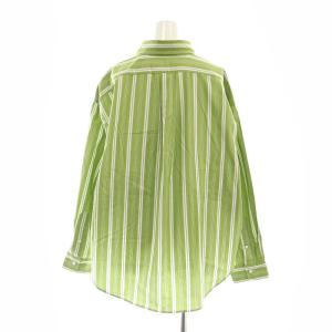 Shinzone STRIPE DADDY SHIRT シャツ 長袖 ストライプ ボタンダウン PO オリーブグリーン 白 ホワイト