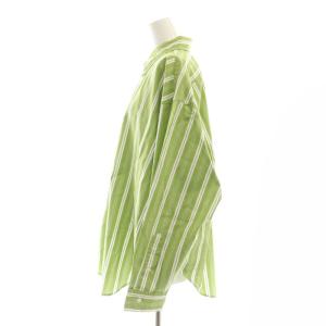 Shinzone STRIPE DADDY SHIRT シャツ 長袖 ストライプ ボタンダウン PO オリーブグリーン 白 ホワイト