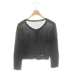 FOXEY NEW YORK アッパースタンダードカーディガン UPPER STANDARD CARDIGAN 長袖 フロントボタン38 S 黒 ブラック