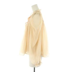 SNIDEL 23SS エンブロイダリーヨウリュウブラウス 長袖 プルオーバー リボン インナー付き コットン F オレンジ