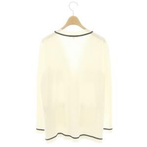 Theory COMPACT CREPE CONTRAST CARDI カーディガン 前開き ニット S 白 ホワイト 黒 ブラック