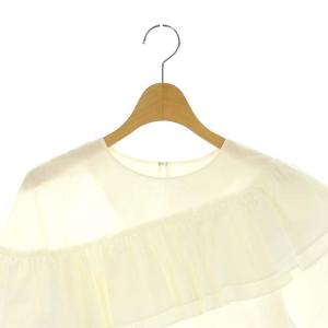 allureville 24SS アシメギャザーディティールブラウス 七分袖 プルオーバー 2 オフホワイト /DO OS