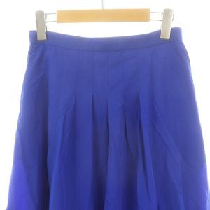 CELFORD アシメティアードタフタスカート ロング マキシ フレア 38 青 ブルー