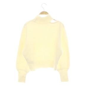 CELFORD 23AW ファーライクワンショルダーニット セーター 長袖 プルオーバー ハイネック F アイボリー