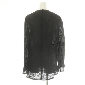 BLAMINK ジャガードクルーネックブラウス 38 ブラック