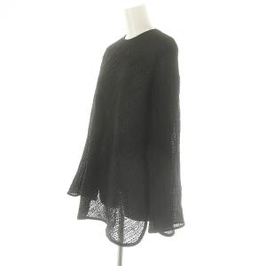 BLAMINK ジャガードクルーネックブラウス 38 ブラック