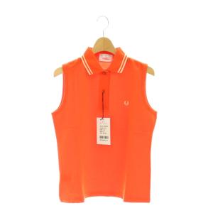 ノースリーブポロシャツ プルオーバー ロゴ コットン USA6 M オレンジ /YQ OS