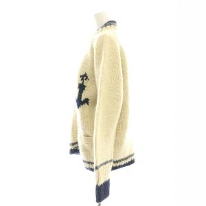 BLUE BLUE JAPAN カウチンジップアップセーター ニット  長袖  ウール M ベージュ マルチカラー /YQ OS