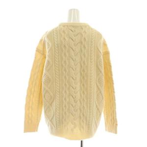 UNITED ARROWS ケーブル クルーネック ニット セーター 長袖 F オフホワイト