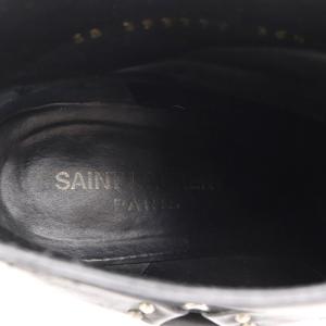 SAINT LAURENT PARIS ショートブーツ チャンキーヒール レザー 35.5 22.5cm 黒 ブラック /AK30