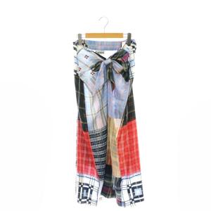 シルクパネルスカート ロング 総柄 アシメントリー 34 XS マルチカラー /CX OS