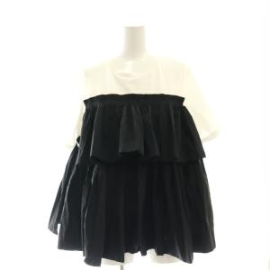 24SS ビスチェデザイン カットソー 半袖 白 黒 ホワイト ブラック