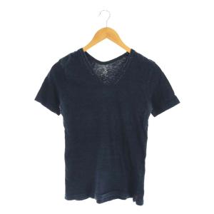 藍染め 半袖 Tシャツ Vネック 3 濃紺 ダークネイビー