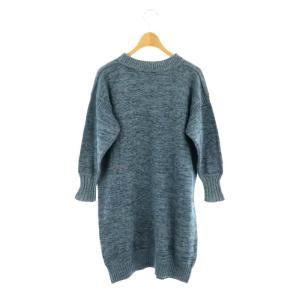 45rpm umii908 藍染め ニットワンピース 膝丈 長袖 2 ブルーミックス