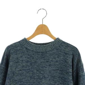 45rpm umii908 藍染め ニットワンピース 膝丈 長袖 2 ブルーミックス