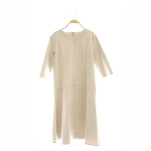 23SS コットンコンプレッシャー ワンピース 五分袖 ロング コットン S グレージュ /NR OS